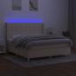 Preview: Boxspringbett mit Matratze & LED Creme 180x200 cm Stoff