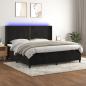 Preview: Boxspringbett mit Matratze & LED Schwarz 200x200 cm Samt