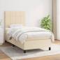 Preview: ARDEBO.de - Boxspringbett mit Matratze Creme 90x190 cm Stoff