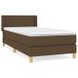 Preview: ARDEBO.de - Boxspringbett mit Matratze Dunkelbraun 100x200 cm Stoff