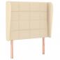 Preview: Kopfteil mit Ohren Creme 93x23x118/128 cm Stoff