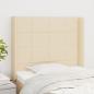 Preview: ARDEBO.de - Kopfteil mit Ohren Creme 83x16x118/128 cm Stoff