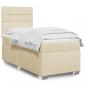 Preview: ARDEBO.de - Boxspringbett mit Matratze Creme 90x190 cm Stoff