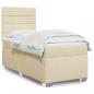 Preview: ARDEBO.de - Boxspringbett mit Matratze Creme 90x200 cm Stoff