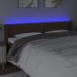 Preview: LED Kopfteil Dunkelbraun 163x16x78/88 cm Stoff