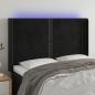 Preview: ARDEBO.de - LED Kopfteil Schwarz 147x16x118/128 cm Samt