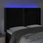 Preview: LED Kopfteil Schwarz 147x16x118/128 cm Samt