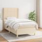 Preview: ARDEBO.de - Boxspringbett mit Matratze Creme 90x190 cm Stoff