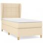 Preview: Boxspringbett mit Matratze Creme 90x190 cm Stoff