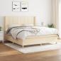 Preview: ARDEBO.de - Boxspringbett mit Matratze Creme 160x200 cm Stoff