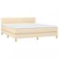 Preview: Boxspringbett mit Matratze & LED Creme 180x200 cm Stoff