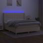 Preview: Boxspringbett mit Matratze & LED Creme 160x200 cm Stoff