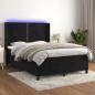 Preview: ARDEBO.de - Boxspringbett mit Matratze & LED Schwarz 140x200 cm Samt