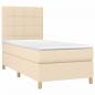 Preview: Boxspringbett mit Matratze Creme 90x190 cm Stoff