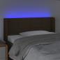 Preview: LED Kopfteil Dunkelbraun 103x16x78/88 cm Stoff