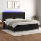 Preview: ARDEBO.de - Boxspringbett mit Matratze & LED Schwarz 200x200 cm Samt