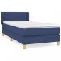 Preview: Boxspringbett mit Matratze Blau 90x200 cm Stoff