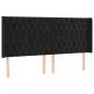 Preview: LED Kopfteil Schwarz 183x16x118/128 cm Samt