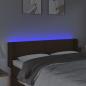 Preview: LED Kopfteil Dunkelbraun 147x16x78/88 cm Stoff