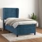 Preview: ARDEBO.de - Boxspringbett mit Matratze Dunkelblau 90x200 cm Samt