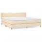 Preview: Boxspringbett mit Matratze Creme 160x200 cm Stoff