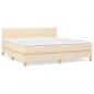 Preview: Boxspringbett mit Matratze Creme 160x200 cm Stoff