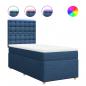 Preview: Boxspringbett mit Matratze Blau 90x190 cm Stoff