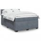 Preview: ARDEBO.de - Boxspringbett mit Matratze Dunkelgrau 140x190 cm Samt