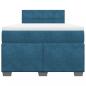 Preview: Boxspringbett mit Matratze Dunkelblau 120x190 cm Samt