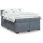 Preview: ARDEBO.de - Boxspringbett mit Matratze Dunkelgrau 140x190 cm Samt