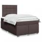 Preview: ARDEBO.de - Boxspringbett mit Matratze Dunkelbraun 120x190 cm Stoff