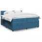 Preview: ARDEBO.de - Boxspringbett mit Matratze Blau 200x200 cm Samt