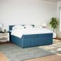 Preview: Boxspringbett mit Matratze Blau 200x200 cm Samt