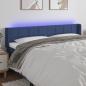 Preview: ARDEBO.de - LED Kopfteil Blau 203x16x78/88 cm Stoff