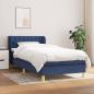 Preview: ARDEBO.de - Boxspringbett mit Matratze Blau 80x200 cm Stoff