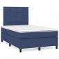 Preview: ARDEBO.de - Boxspringbett mit Matratze Blau 120x190 cm Stoff