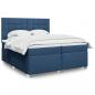 Preview: ARDEBO.de - Boxspringbett mit Matratze Blau 200x200 cm Stoff