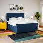 Preview: Boxspringbett mit Matratze Blau 200x200 cm Stoff