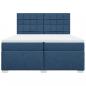 Preview: Boxspringbett mit Matratze Blau 200x200 cm Stoff