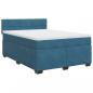 Preview: Boxspringbett mit Matratze Blau 140x190 cm Samt