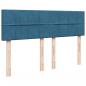 Preview: Boxspringbett mit Matratze Blau 140x190 cm Samt