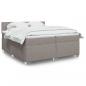 Preview: ARDEBO.de - Boxspringbett mit Matratze Taupe 200x200 cm Stoff