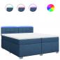 Preview: Boxspringbett mit Matratze Blau 200x200 cm Stoff