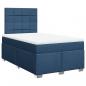 Preview: Boxspringbett mit Matratze Blau 120x200 cm Stoff