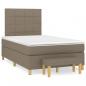 Preview: ARDEBO.de - Boxspringbett mit Matratze Taupe 120x190 cm Stoff