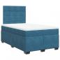 Preview: Boxspringbett mit Matratze Blau 120x190 cm Samt