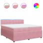 Preview: Boxspringbett mit Matratze Rosa 200x200 cm Samt