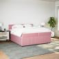 Preview: Boxspringbett mit Matratze Rosa 200x200 cm Samt