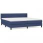 Preview: Boxspringbett mit Matratze Blau 200x200 cm Stoff