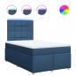 Preview: Boxspringbett mit Matratze Blau 120x200 cm Stoff